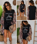 Pink Floyd / Fleetwood Mac Batwing Sleeve Graphic Top