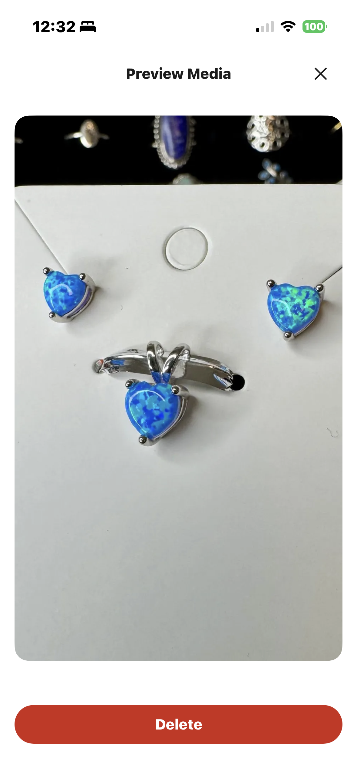 Blue Heart Earrings and Pendant Set
