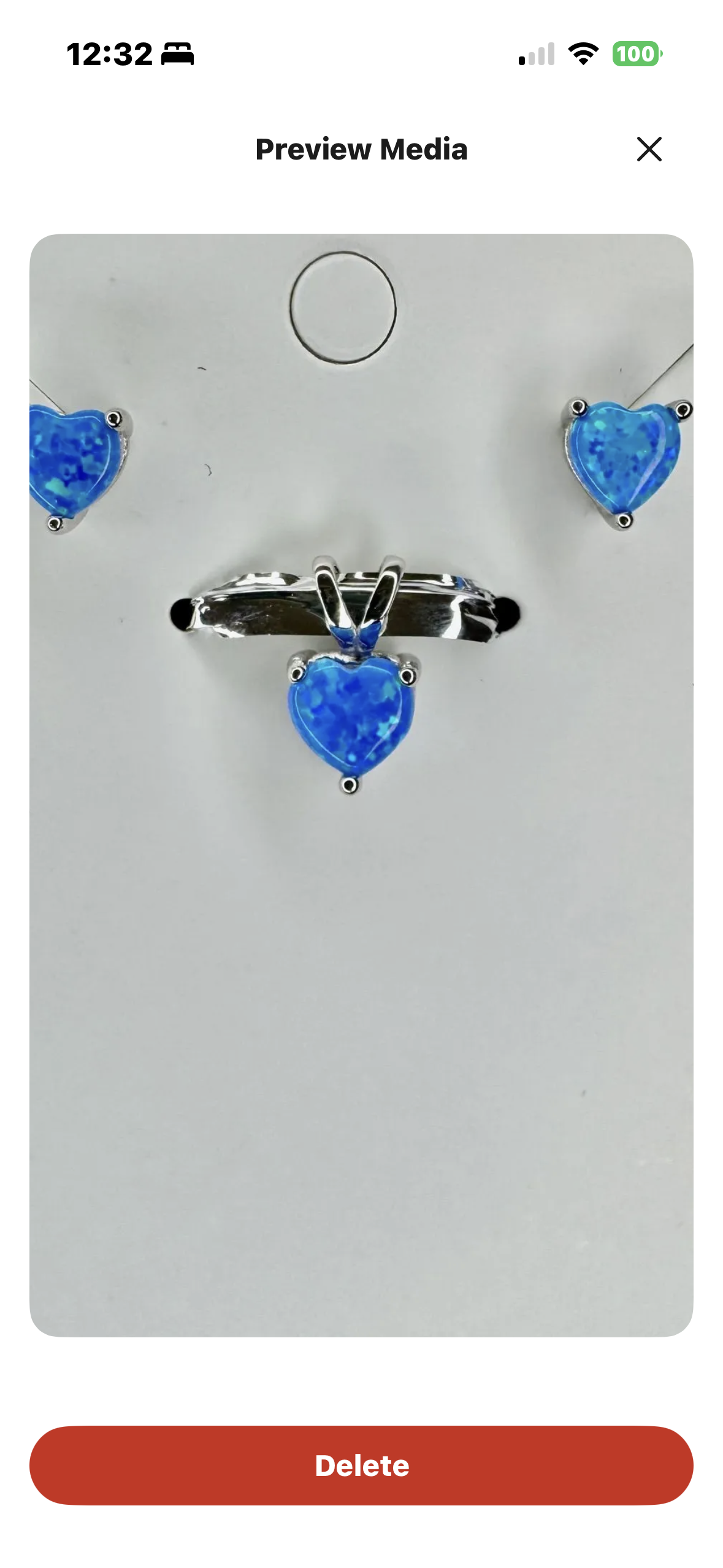 Blue Heart Earrings and Pendant Set