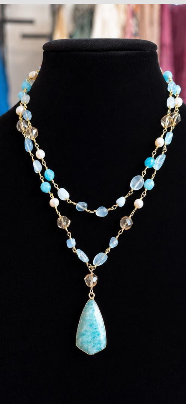 Amazonite Pendant Gemstone Necklace