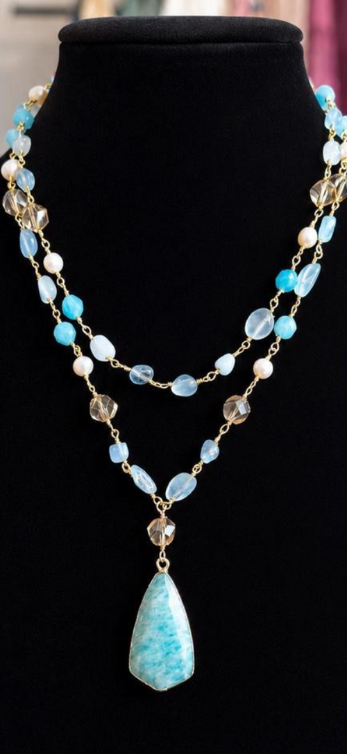 Amazonite Pendant Gemstone Necklace