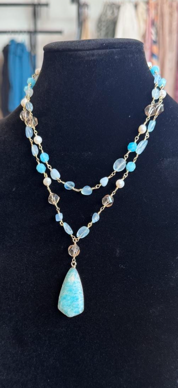 Amazonite Pendant Gemstone Necklace