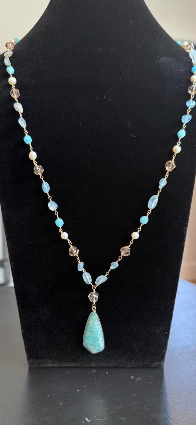 Amazonite Pendant Gemstone Necklace