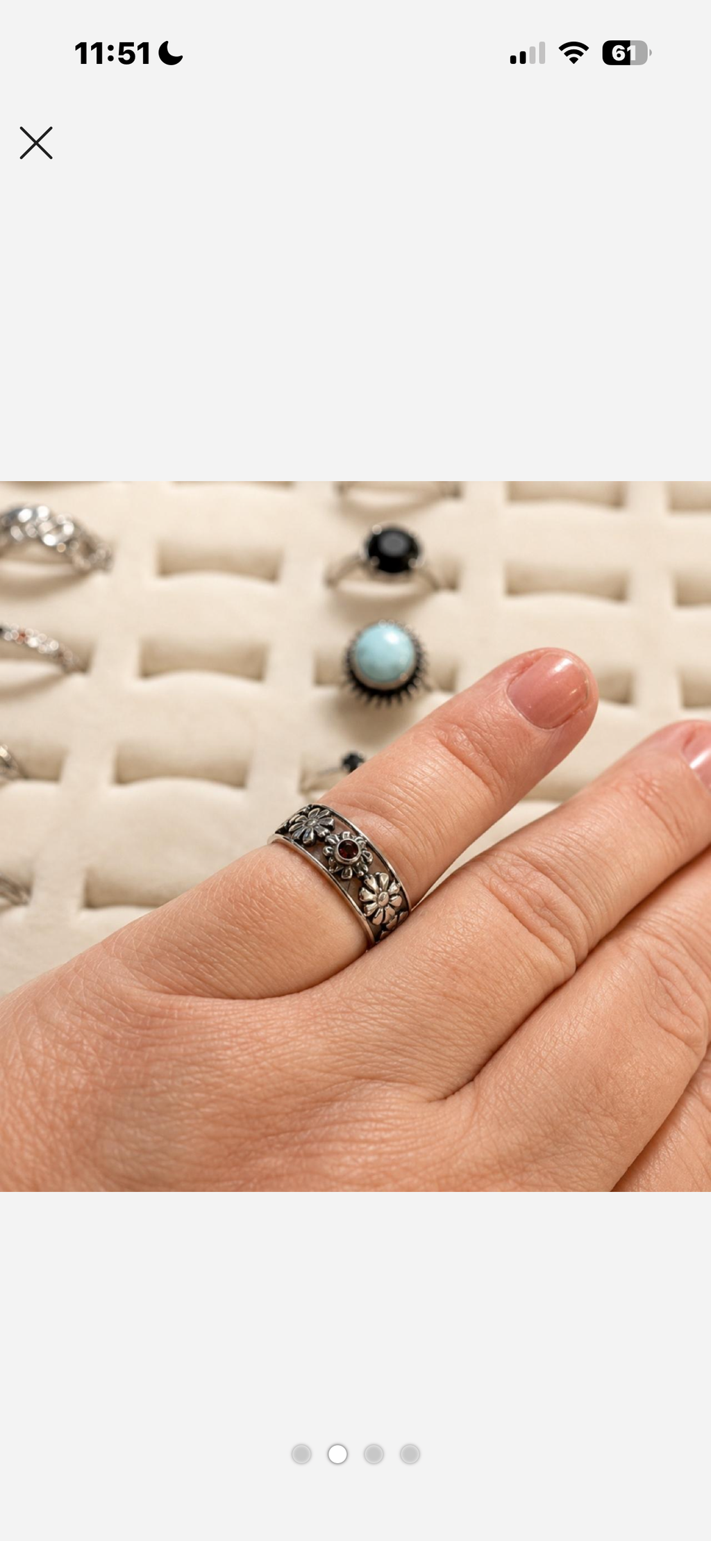 Sterling silver 925 Garnet ring