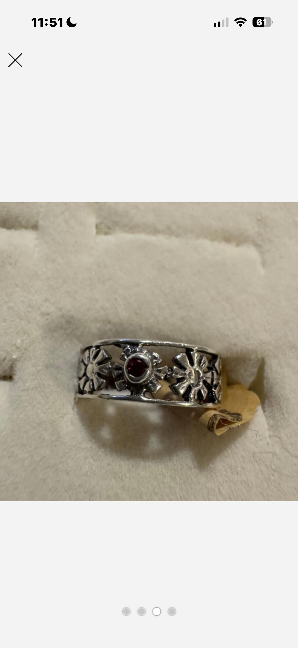 Sterling silver 925 Garnet ring