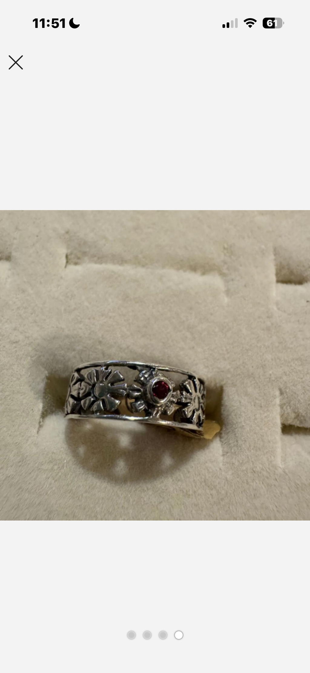 Sterling silver 925 Garnet ring