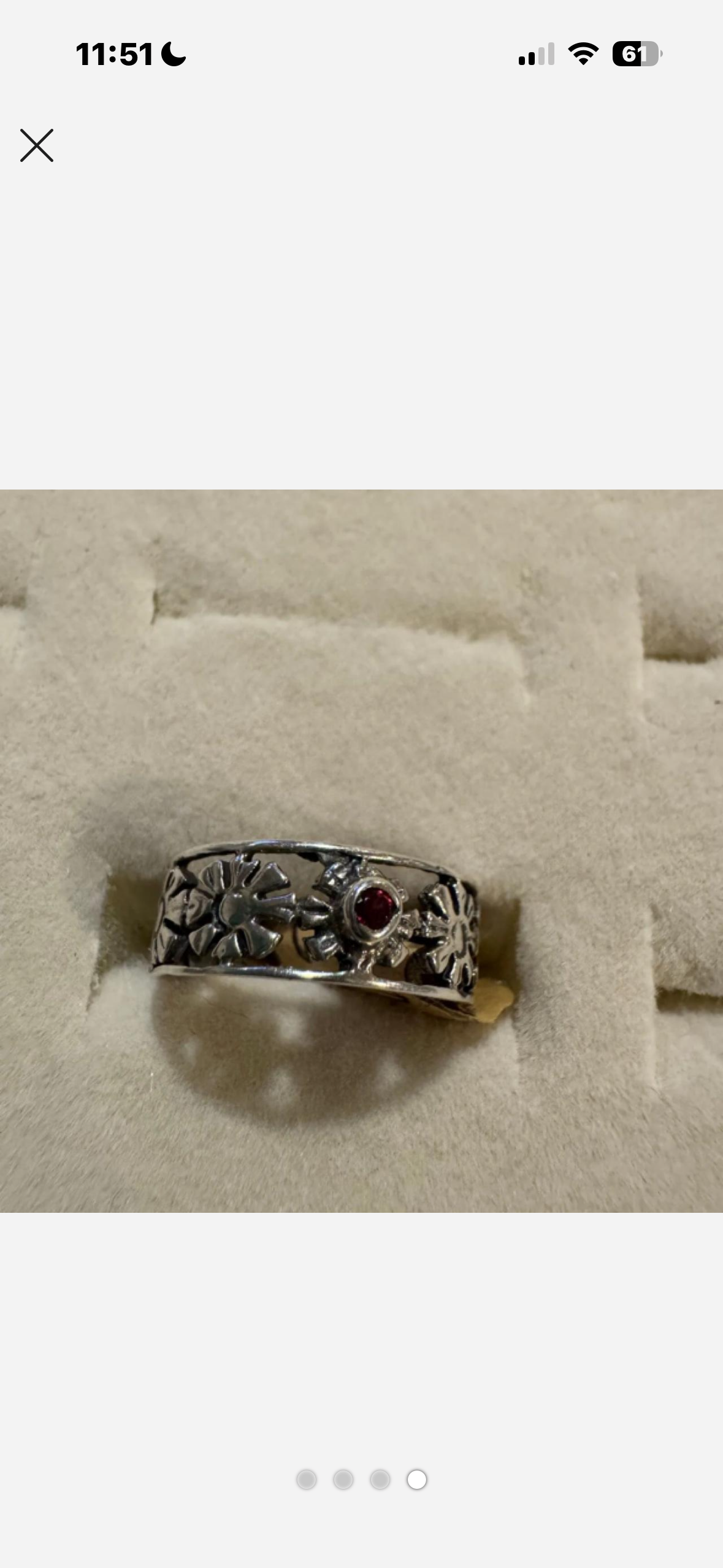 Sterling silver 925 Garnet ring