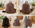 Plum & Gold Floral Quilted Mini Backpack