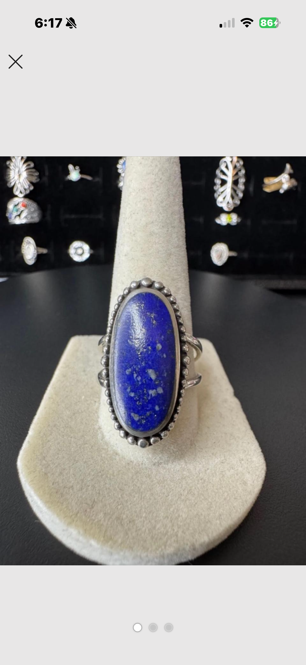 Lapis Lazuli Sterling Silver Ring 7.5