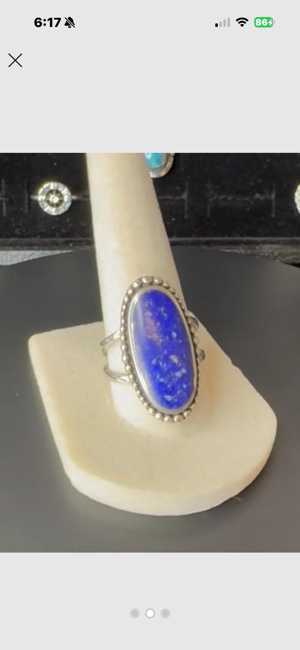 Lapis Lazuli Sterling Silver Ring 7.5