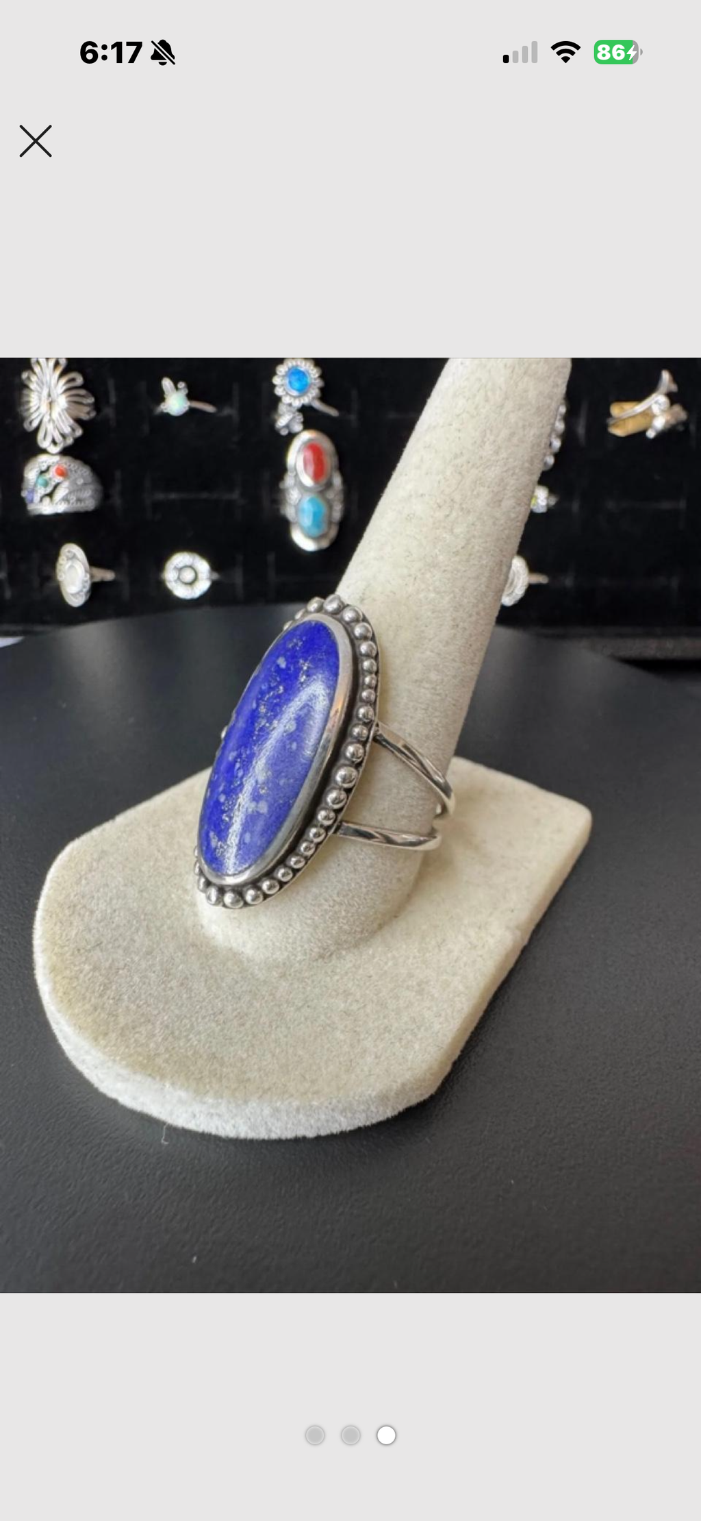 Lapis Lazuli Sterling Silver Ring 7.5