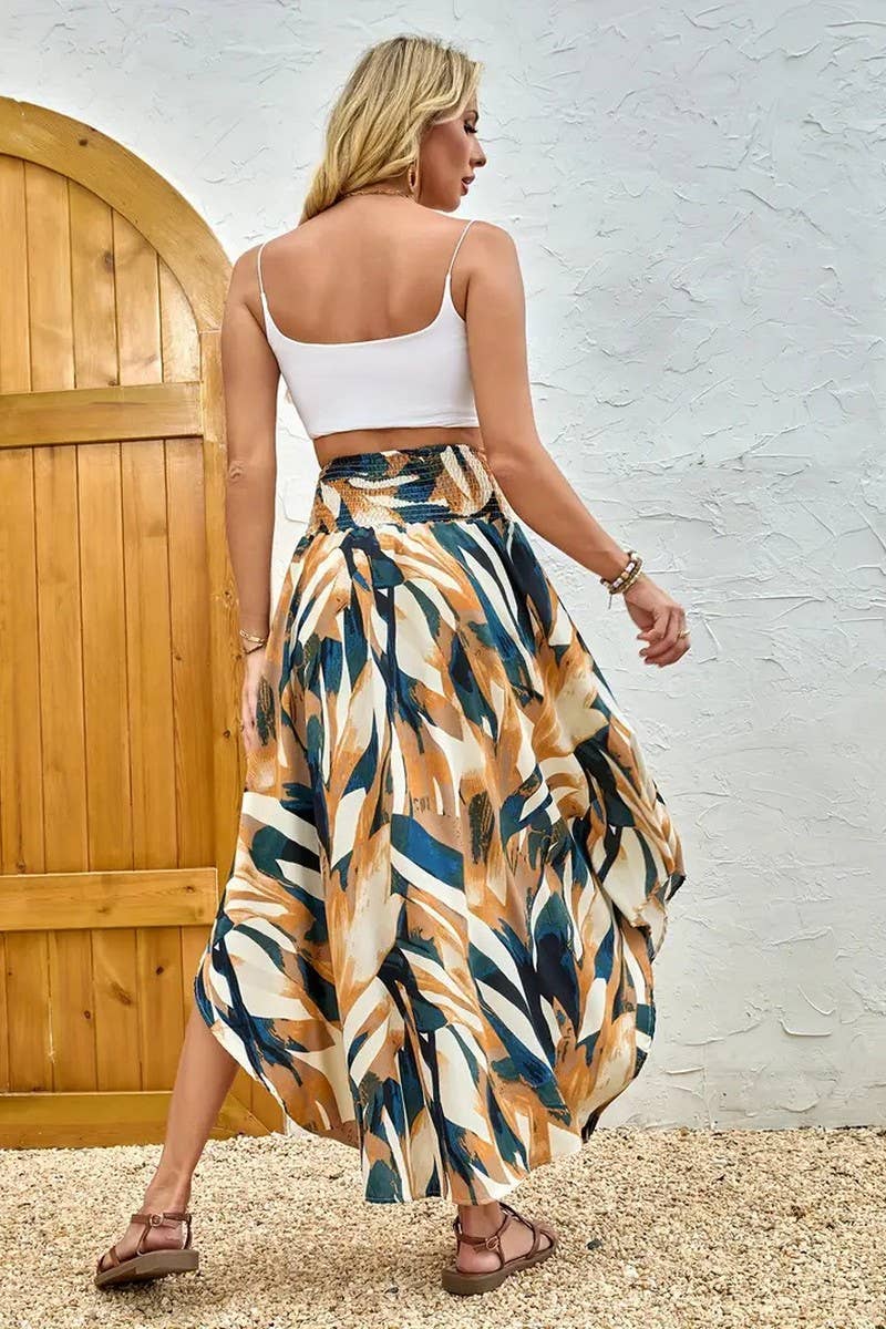 BOHO PRINT A-LINE CASUAL SKIRT