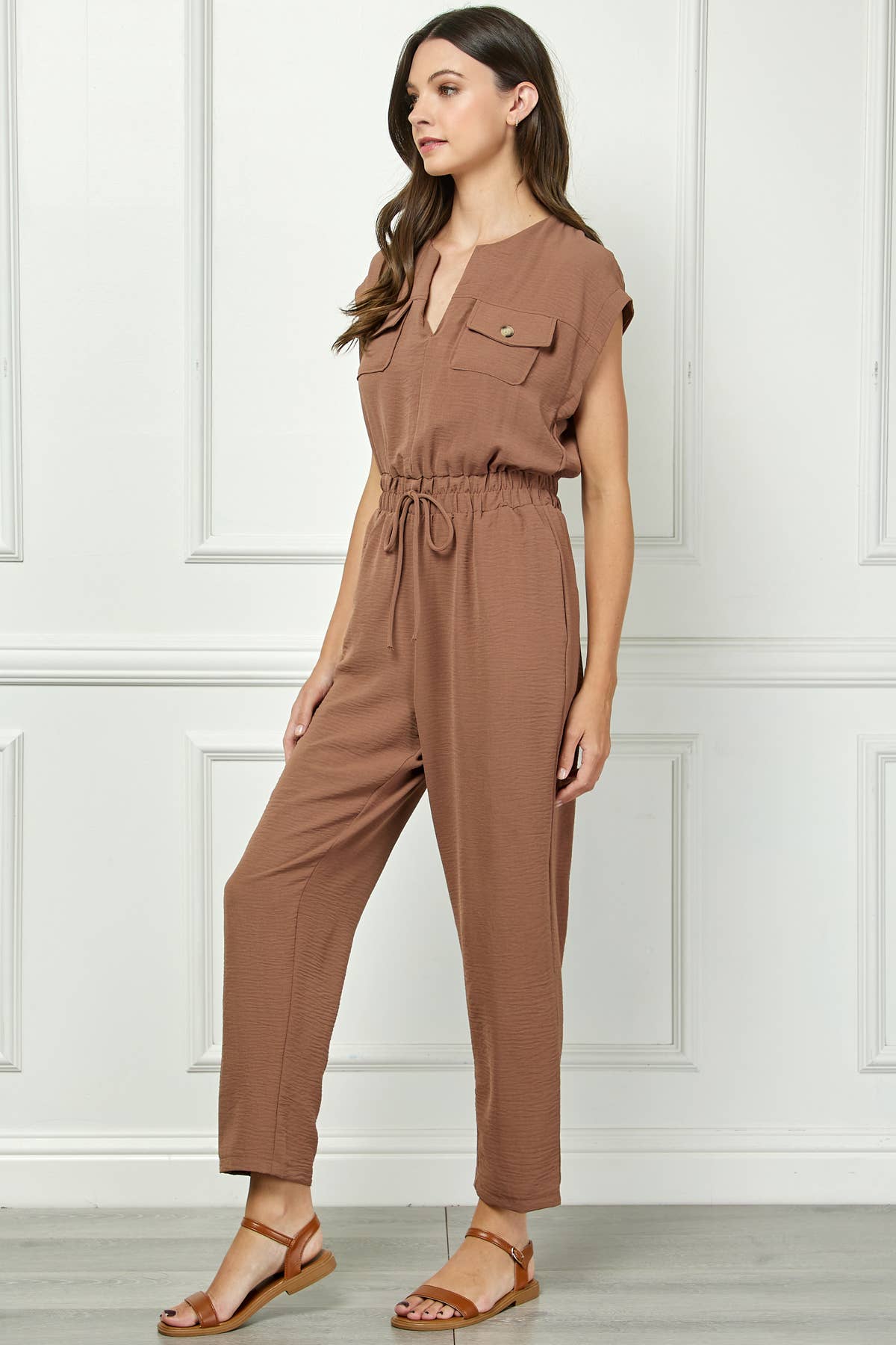 UTILITY JUMPSUIT WITH FRONT POCKETS