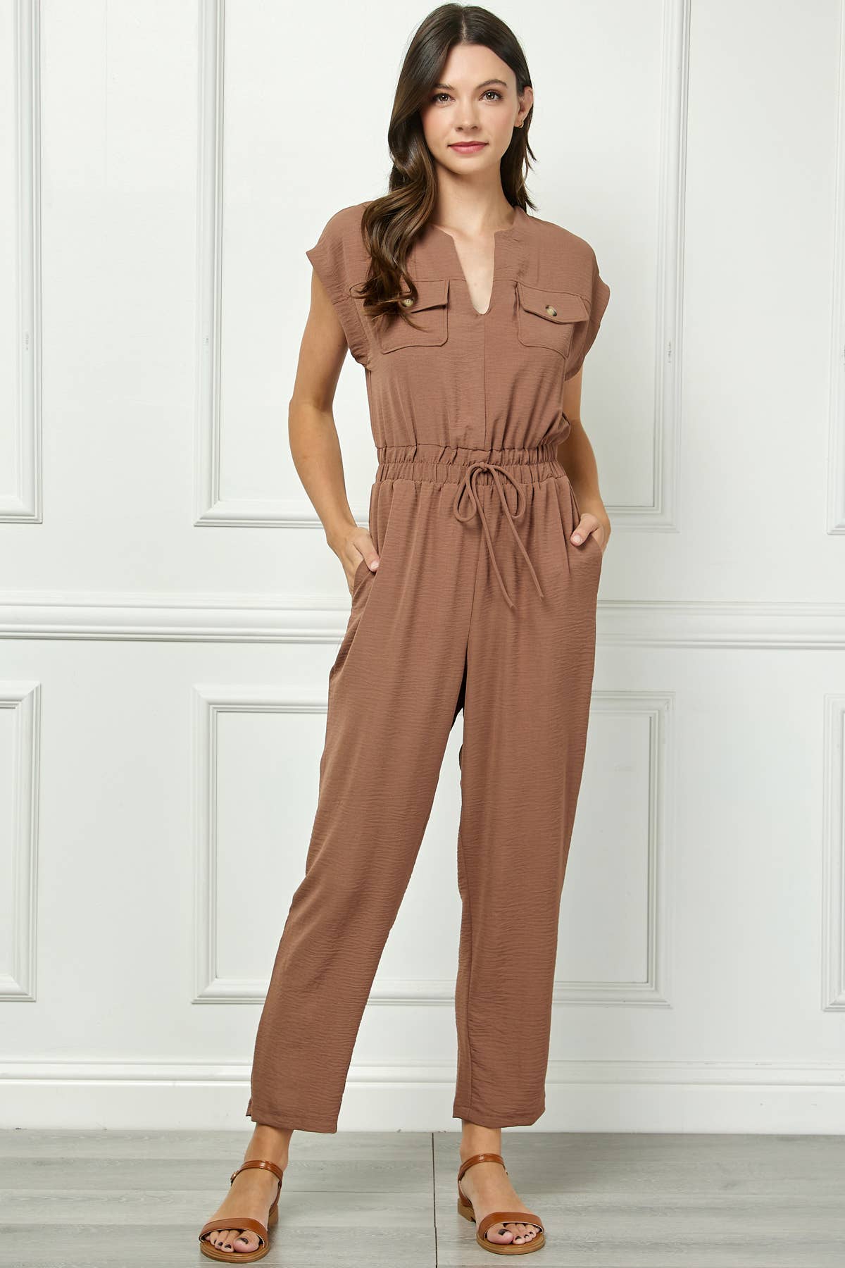UTILITY JUMPSUIT WITH FRONT POCKETS
