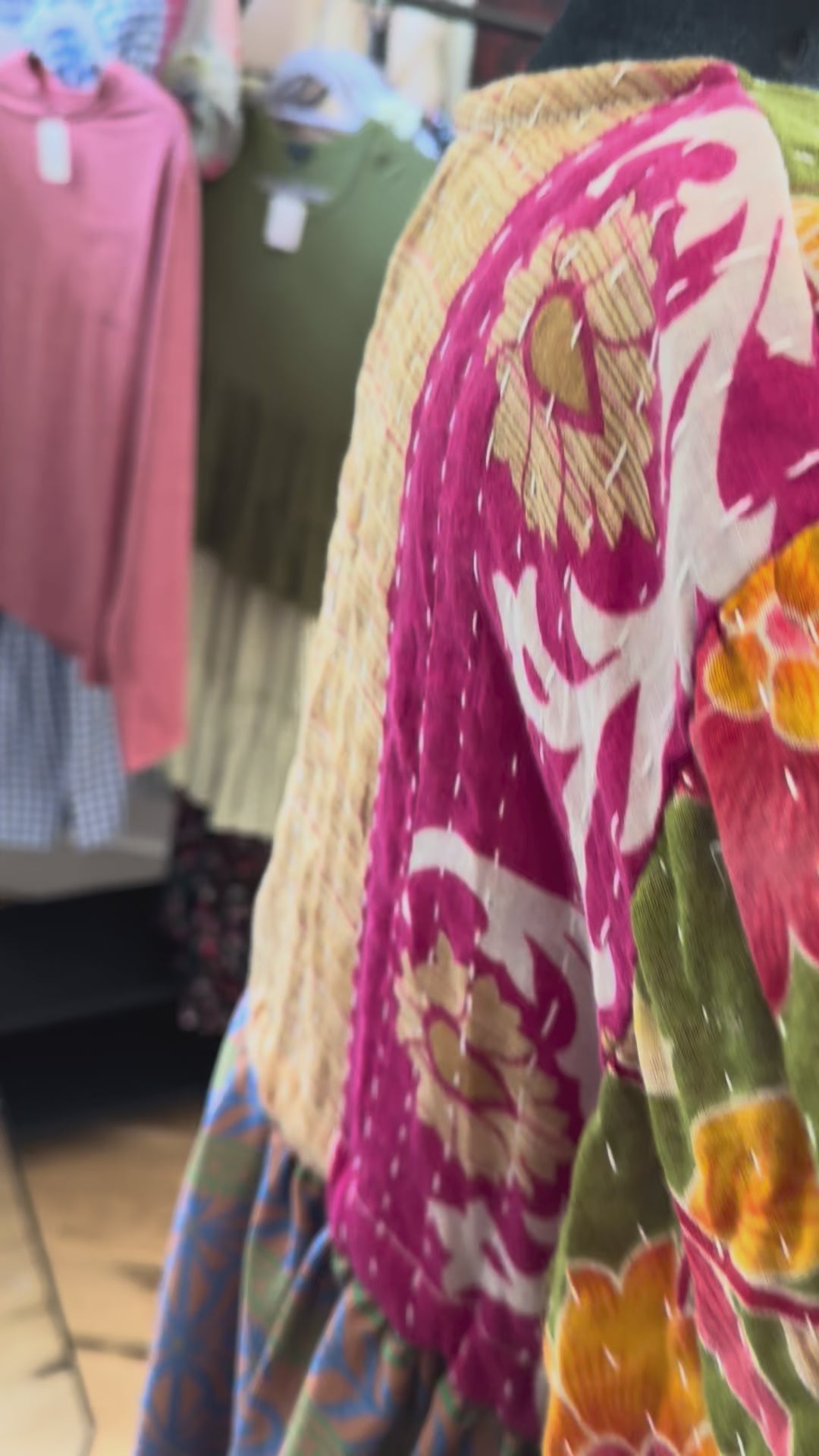 Oh It’s Bananas multicolor Kantha Dress ￼